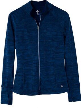 Alpena Full Zip Jacket Lightweight Blue & Black Heathered Size M